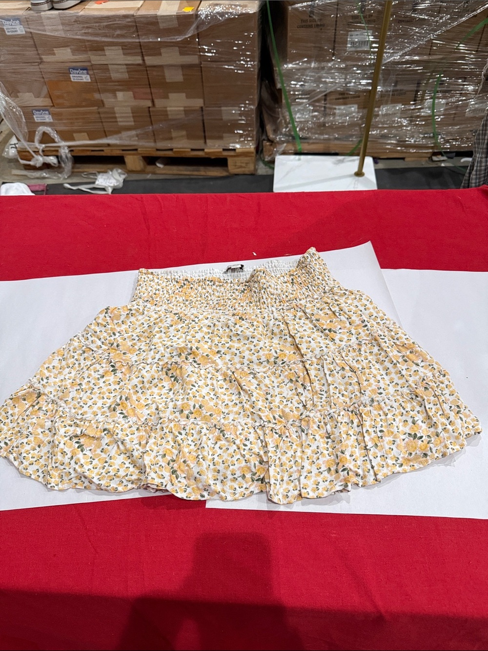 American Eagle Outfitters Yellow Floral Tiered Skirt